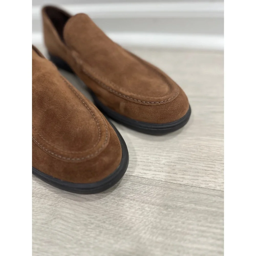 Peter Millar Excursionist Suede Penny Loafers Mens 10.5 Brown Classic EXCELLENT